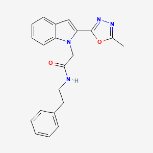2-(2-(5-methyl-1,3,4-oxadiazol-2-yl)-1H-indol-1-yl)-N-phenethylacetamide