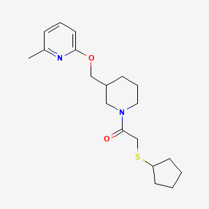2-Cyclopentylsulfanyl-1-[3-[(6-methylpyridin-2-yl)oxymethyl]piperidin-1-yl]ethanone