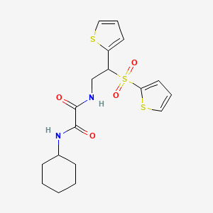 N1-cyclohexyl-N2-(2-(thiophen-2-yl)-2-(thiophen-2-ylsulfonyl)ethyl)oxalamide