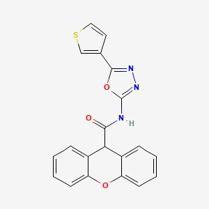 N-(5-(thiophen-3-yl)-1,3,4-oxadiazol-2-yl)-9H-xanthene-9-carboxamide