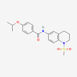 molecular formula C20H24N2O4S B2950137 4-isopropoxy-N-(1-(methylsulfonyl)-1,2,3,4-tetrahydroquinolin-6-yl)benzamide CAS No. 941882-61-7