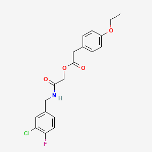 2-[(3-Chloro-4-fluorobenzyl)amino]-2-oxoethyl (4-ethoxyphenyl)acetate
