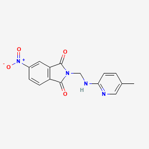 molecular formula C15H12N4O4 B2950143 2-(((5-Methylpyridin-2-yl)amino)methyl)-5-nitroisoindoline-1,3-dione CAS No. 324580-28-1