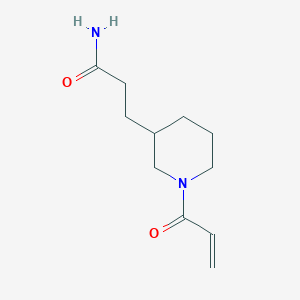 molecular formula C11H18N2O2 B2950149 3-(1-Prop-2-enoylpiperidin-3-yl)propanamide CAS No. 2179724-03-7
