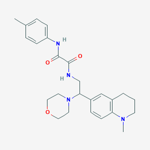 molecular formula C25H32N4O3 B2950157 N-(4-methylphenyl)-N'-[2-(1-methyl-1,2,3,4-tetrahydroquinolin-6-yl)-2-morpholin-4-ylethyl]ethanediamide CAS No. 922120-12-5