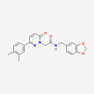 molecular formula C22H21N3O4 B2950161 N-(1,3-benzodioxol-5-ylmethyl)-2-[3-(3,4-dimethylphenyl)-6-oxopyridazin-1-yl]acetamide CAS No. 923084-03-1