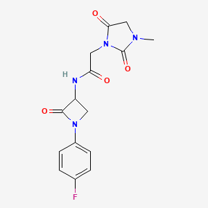 N-[1-(4-Fluorophenyl)-2-oxoazetidin-3-yl]-2-(3-methyl-2,5-dioxoimidazolidin-1-yl)acetamide