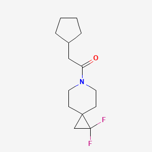 molecular formula C14H21F2NO B2950176 2-Cyclopentyl-1-(1,1-difluoro-6-azaspiro[2.5]octan-6-yl)ethan-1-one CAS No. 2309554-41-2