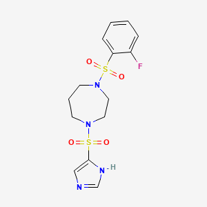 1-((1H-imidazol-4-yl)sulfonyl)-4-((2-fluorophenyl)sulfonyl)-1,4-diazepane