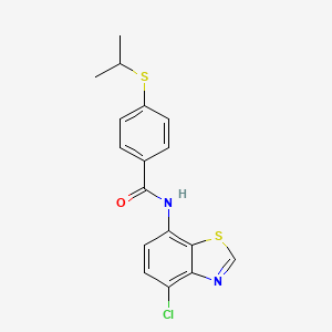 molecular formula C17H15ClN2OS2 B2950183 N-(4-chlorobenzo[d]thiazol-7-yl)-4-(isopropylthio)benzamide CAS No. 946209-72-9
