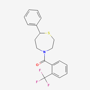 (7-Phenyl-1,4-thiazepan-4-yl)(2-(trifluoromethyl)phenyl)methanone