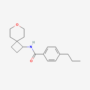 molecular formula C18H25NO2 B2950197 4-propyl-N-(7-oxaspiro[3.5]nonan-1-yl)benzamide CAS No. 2309728-91-2