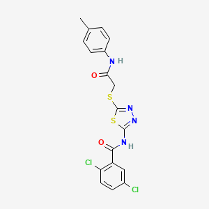 2,5-dichloro-N-(5-((2-oxo-2-(p-tolylamino)ethyl)thio)-1,3,4-thiadiazol-2-yl)benzamide