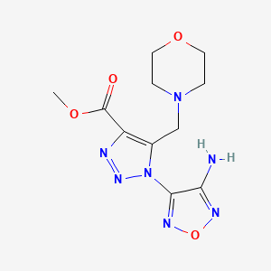 molecular formula C11H15N7O4 B2950218 methyl 1-(4-amino-1,2,5-oxadiazol-3-yl)-5-(morpholin-4-ylmethyl)-1H-1,2,3-triazole-4-carboxylate CAS No. 312285-85-1