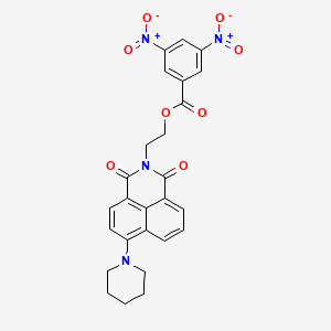 molecular formula C26H22N4O8 B2950226 2-(1,3-dioxo-6-(piperidin-1-yl)-1H-benzo[de]isoquinolin-2(3H)-yl)ethyl 3,5-dinitrobenzoate CAS No. 326017-91-8