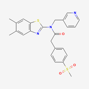 molecular formula C24H23N3O3S2 B2950232 N-(5,6-dimethylbenzo[d]thiazol-2-yl)-2-(4-(methylsulfonyl)phenyl)-N-(pyridin-3-ylmethyl)acetamide CAS No. 941971-91-1