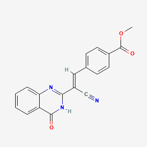 molecular formula C19H13N3O3 B2950236 (E)-methyl 4-(2-cyano-2-(4-oxo-3,4-dihydroquinazolin-2-yl)vinyl)benzoate CAS No. 620583-70-2