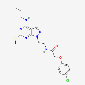 molecular formula C19H23ClN6O2S B2950239 2-(4-chlorophenoxy)-N-(2-(6-(methylthio)-4-(propylamino)-1H-pyrazolo[3,4-d]pyrimidin-1-yl)ethyl)acetamide CAS No. 946363-96-8