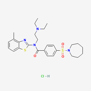 4-(azepan-1-ylsulfonyl)-N-(2-(diethylamino)ethyl)-N-(4-methylbenzo[d]thiazol-2-yl)benzamide hydrochloride