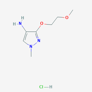 molecular formula C7H14ClN3O2 B2950249 3-(2-Methoxyethoxy)-1-methyl-1H-pyrazol-4-amine hydrochloride CAS No. 1431962-49-0