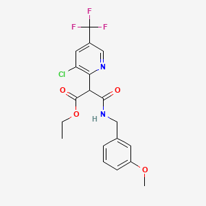 Ethyl 2-[3-chloro-5-(trifluoromethyl)-2-pyridinyl]-3-[(3-methoxybenzyl)amino]-3-oxopropanoate