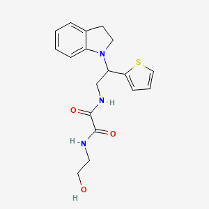 N1-(2-hydroxyethyl)-N2-(2-(indolin-1-yl)-2-(thiophen-2-yl)ethyl)oxalamide
