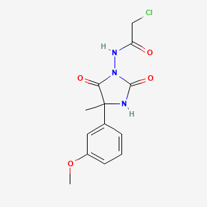 molecular formula C13H14ClN3O4 B2950260 2-chloro-N-[4-(3-methoxyphenyl)-4-methyl-2,5-dioxoimidazolidin-1-yl]acetamide CAS No. 956728-18-0
