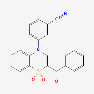 3-(2-benzoyl-1,1-dioxido-4H-1,4-benzothiazin-4-yl)benzonitrile