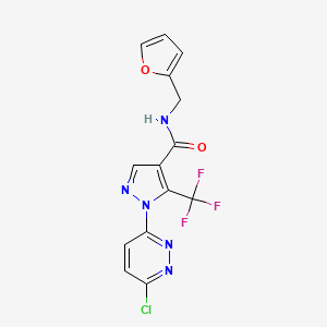 molecular formula C14H9ClF3N5O2 B2950272 1-(6-chloropyridazin-3-yl)-N-[(furan-2-yl)methyl]-5-(trifluoromethyl)-1H-pyrazole-4-carboxamide CAS No. 1171376-58-1