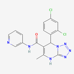 molecular formula C17H13Cl2N7O B2950285 7-(2,4-dichlorophenyl)-5-methyl-N-(pyridin-3-yl)-4,7-dihydrotetrazolo[1,5-a]pyrimidine-6-carboxamide CAS No. 459421-80-8