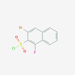 molecular formula C10H5BrClFO2S B2950293 3-Bromo-1-fluoronaphthalene-2-sulfonyl chloride CAS No. 2361636-25-9