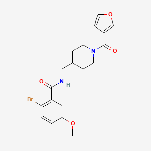 molecular formula C19H21BrN2O4 B2950294 2-bromo-N-((1-(furan-3-carbonyl)piperidin-4-yl)methyl)-5-methoxybenzamide CAS No. 1396850-30-8