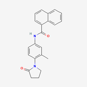 molecular formula C22H20N2O2 B2950296 N-[3-methyl-4-(2-oxopyrrolidin-1-yl)phenyl]naphthalene-1-carboxamide CAS No. 941992-94-5