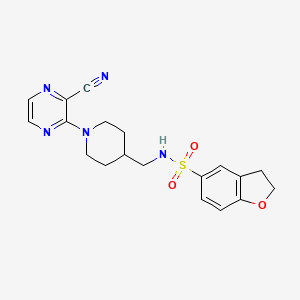 N-((1-(3-cyanopyrazin-2-yl)piperidin-4-yl)methyl)-2,3-dihydrobenzofuran-5-sulfonamide