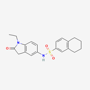 N-(1-ethyl-2-oxo-2,3-dihydro-1H-indol-5-yl)-5,6,7,8-tetrahydronaphthalene-2-sulfonamide