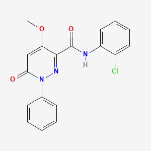 molecular formula C18H14ClN3O3 B2950312 N-(2-chlorophenyl)-4-methoxy-6-oxo-1-phenyl-1,6-dihydropyridazine-3-carboxamide CAS No. 1004640-16-7