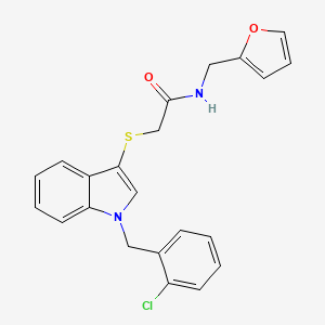 2-[1-[(2-chlorophenyl)methyl]indol-3-yl]sulfanyl-N-(furan-2-ylmethyl)acetamide
