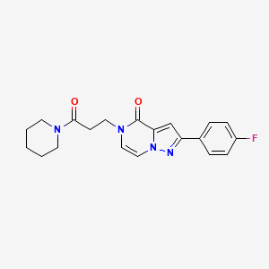 2-(4-fluorophenyl)-5-[3-oxo-3-(piperidin-1-yl)propyl]pyrazolo[1,5-a]pyrazin-4(5H)-one