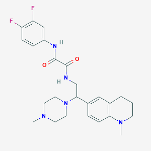 molecular formula C25H31F2N5O2 B2950331 N1-(3,4-difluorophenyl)-N2-(2-(1-methyl-1,2,3,4-tetrahydroquinolin-6-yl)-2-(4-methylpiperazin-1-yl)ethyl)oxalamide CAS No. 922039-11-0
