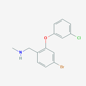 {[4-Bromo-2-(3-chlorophenoxy)phenyl]methyl}(methyl)amine