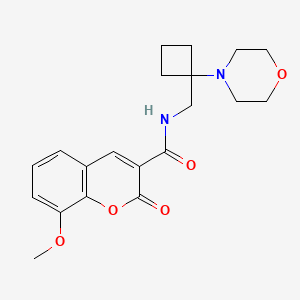 molecular formula C20H24N2O5 B2950336 8-Methoxy-N-[(1-morpholin-4-ylcyclobutyl)methyl]-2-oxochromene-3-carboxamide CAS No. 2380191-65-9