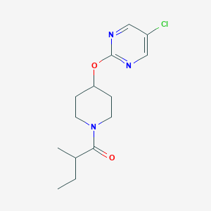 molecular formula C14H20ClN3O2 B2950338 1-[4-(5-Chloropyrimidin-2-yl)oxypiperidin-1-yl]-2-methylbutan-1-one CAS No. 2415540-05-3