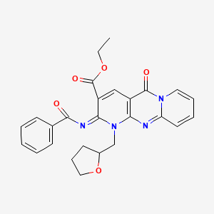 (Z)-ethyl 2-(benzoylimino)-5-oxo-1-((tetrahydrofuran-2-yl)methyl)-2,5-dihydro-1H-dipyrido[1,2-a:2',3'-d]pyrimidine-3-carboxylate