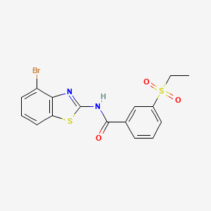 molecular formula C16H13BrN2O3S2 B2950345 N-(4-bromobenzo[d]thiazol-2-yl)-3-(ethylsulfonyl)benzamide CAS No. 886926-44-9
