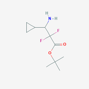 molecular formula C10H17F2NO2 B2950348 Tert-butyl 3-amino-3-cyclopropyl-2,2-difluoropropanoate CAS No. 2248329-35-1