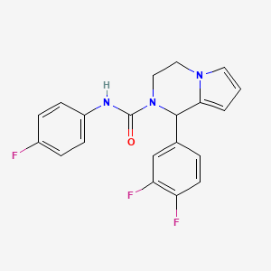 molecular formula C20H16F3N3O B2950349 1-(3,4-difluorophenyl)-N-(4-fluorophenyl)-3,4-dihydropyrrolo[1,2-a]pyrazine-2(1H)-carboxamide CAS No. 899750-19-7