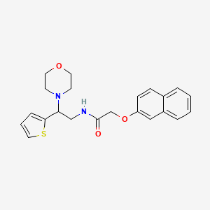 molecular formula C22H24N2O3S B2950351 N-(2-morpholino-2-(thiophen-2-yl)ethyl)-2-(naphthalen-2-yloxy)acetamide CAS No. 923227-58-1
