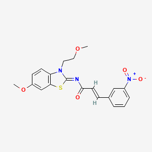 molecular formula C20H19N3O5S B2950353 (2E,NZ)-N-(6-methoxy-3-(2-methoxyethyl)benzo[d]thiazol-2(3H)-ylidene)-3-(3-nitrophenyl)acrylamide CAS No. 865161-37-1