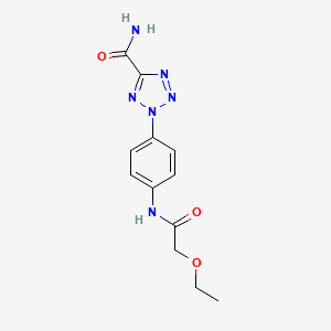 molecular formula C12H14N6O3 B2950362 2-(4-(2-ethoxyacetamido)phenyl)-2H-tetrazole-5-carboxamide CAS No. 1396674-81-9