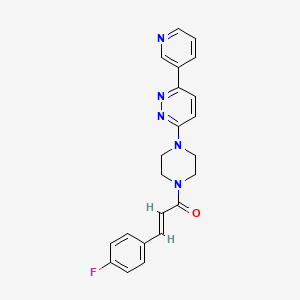 molecular formula C22H20FN5O B2950363 (E)-3-(4-fluorophenyl)-1-(4-(6-(pyridin-3-yl)pyridazin-3-yl)piperazin-1-yl)prop-2-en-1-one CAS No. 1257556-13-0